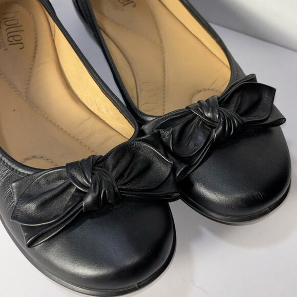 Hotter Jewel Shoes Ballerina Flats woman's size US 8 UK 6 Black Leather - Picture 6 of 16